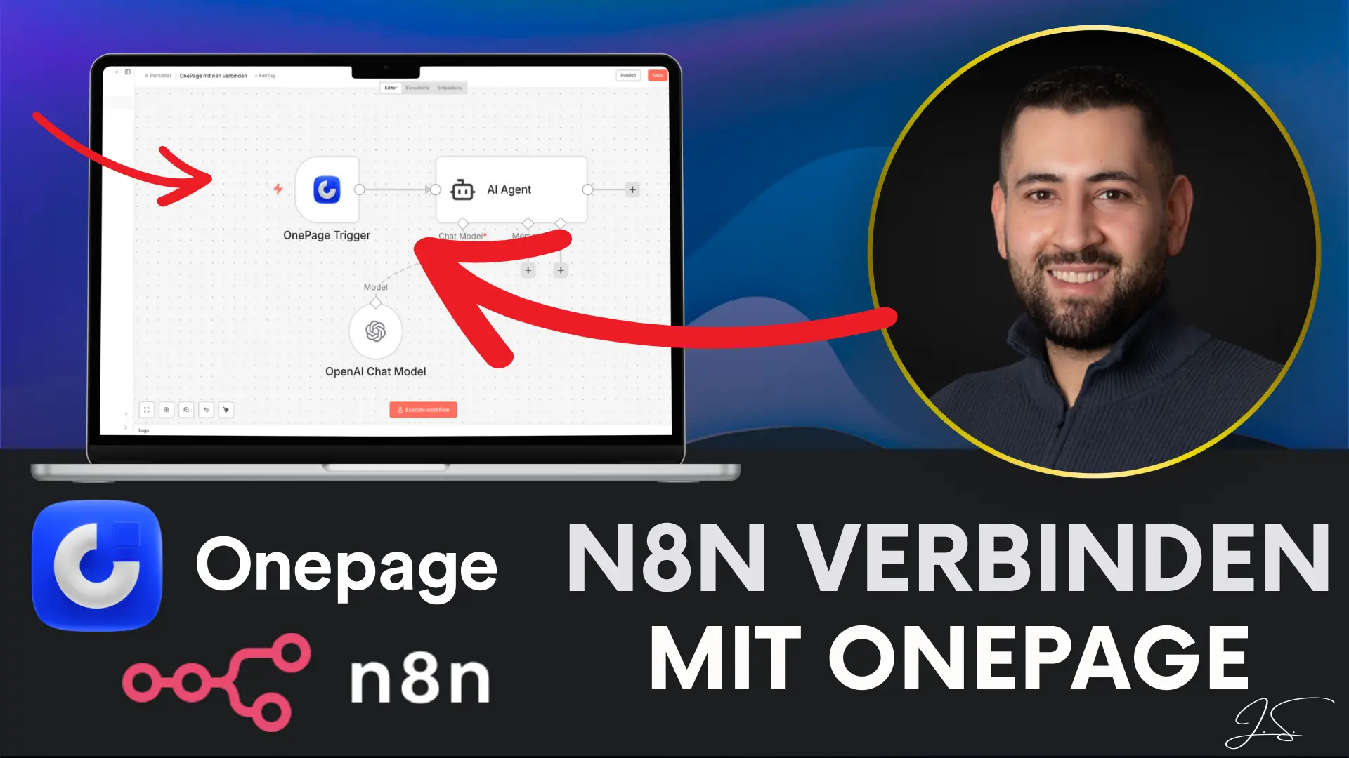 Illustration zur Onepage.io-Integration mit n8n
